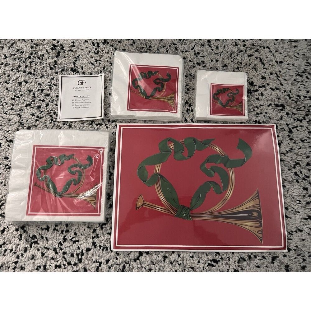 NOS Lot Vtg Hostess Set Napkins Dinner Lunch Cocktail Placemats Gordon Fraser
